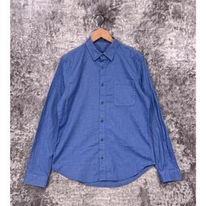 Lululemon Shirt Large Mens Blue Single Pocket Long Sleeve Casual Button